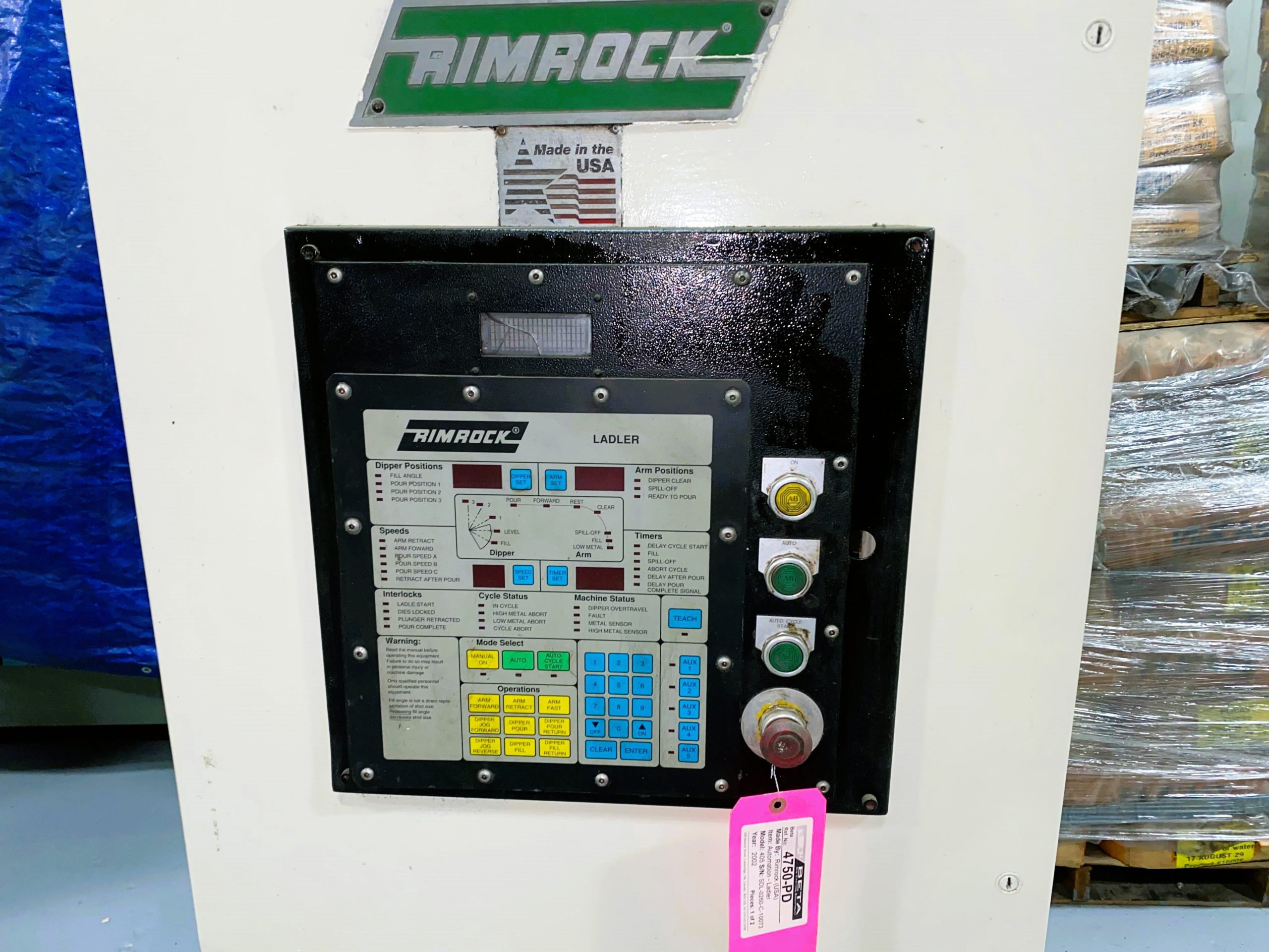 Detailed Picture of Used Rimrock Ladle Die Casting