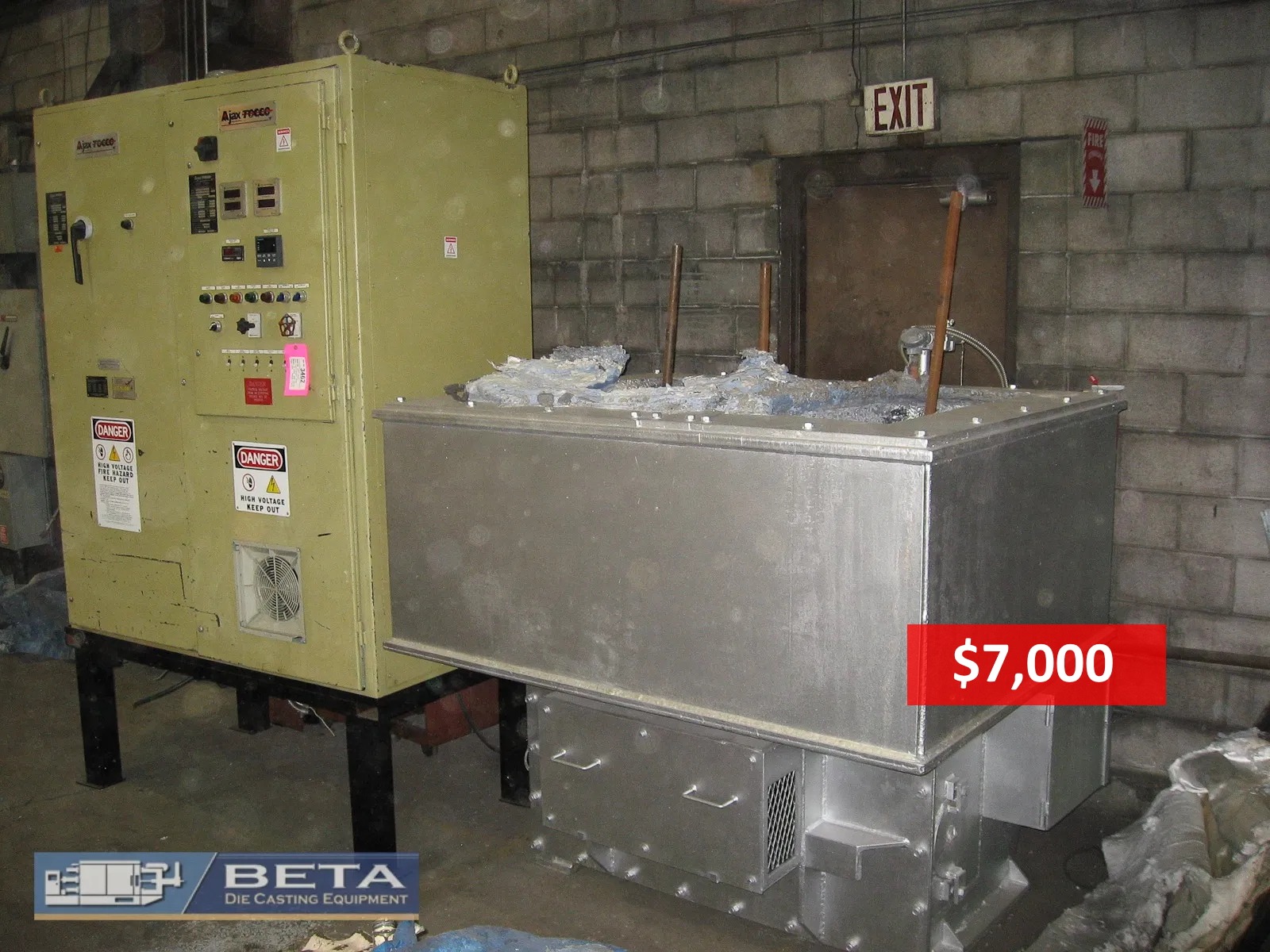 Used Ajax Tocco 3500 Lbs Electric Melting and Holding Furnace
