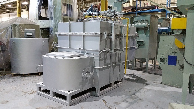 Imagen detallada del horno de fusión y mantenimiento de gas Dynamo