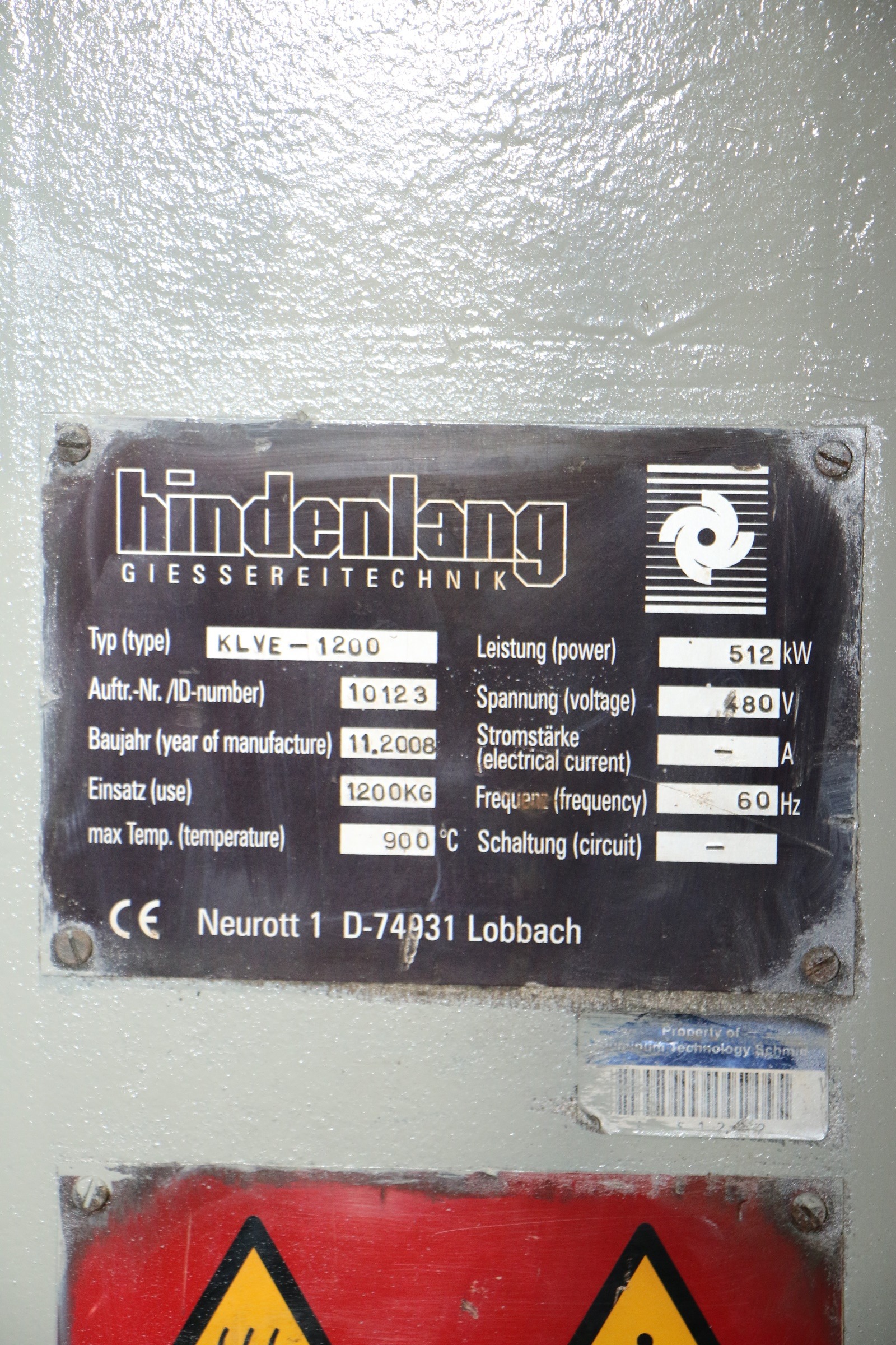 Detailed image of Used Hindenlang Gas Melting Furnace