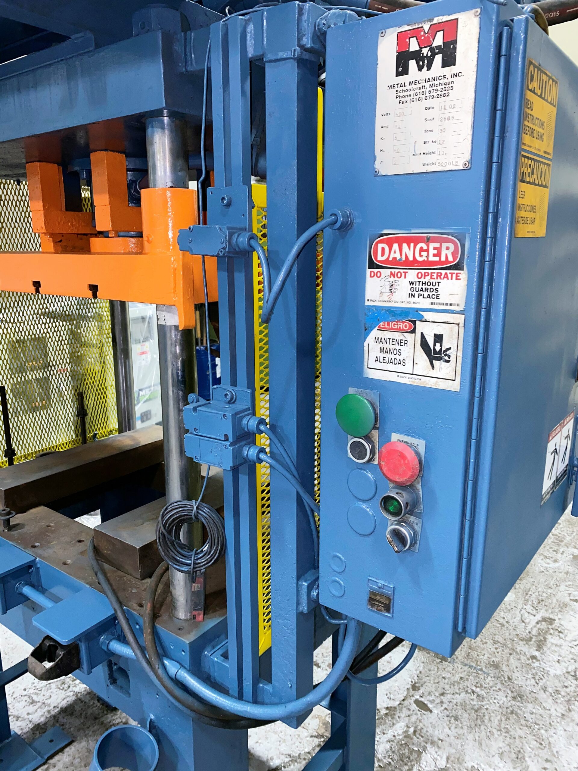 Detailed Picture of Used Trim Press for Die Casting