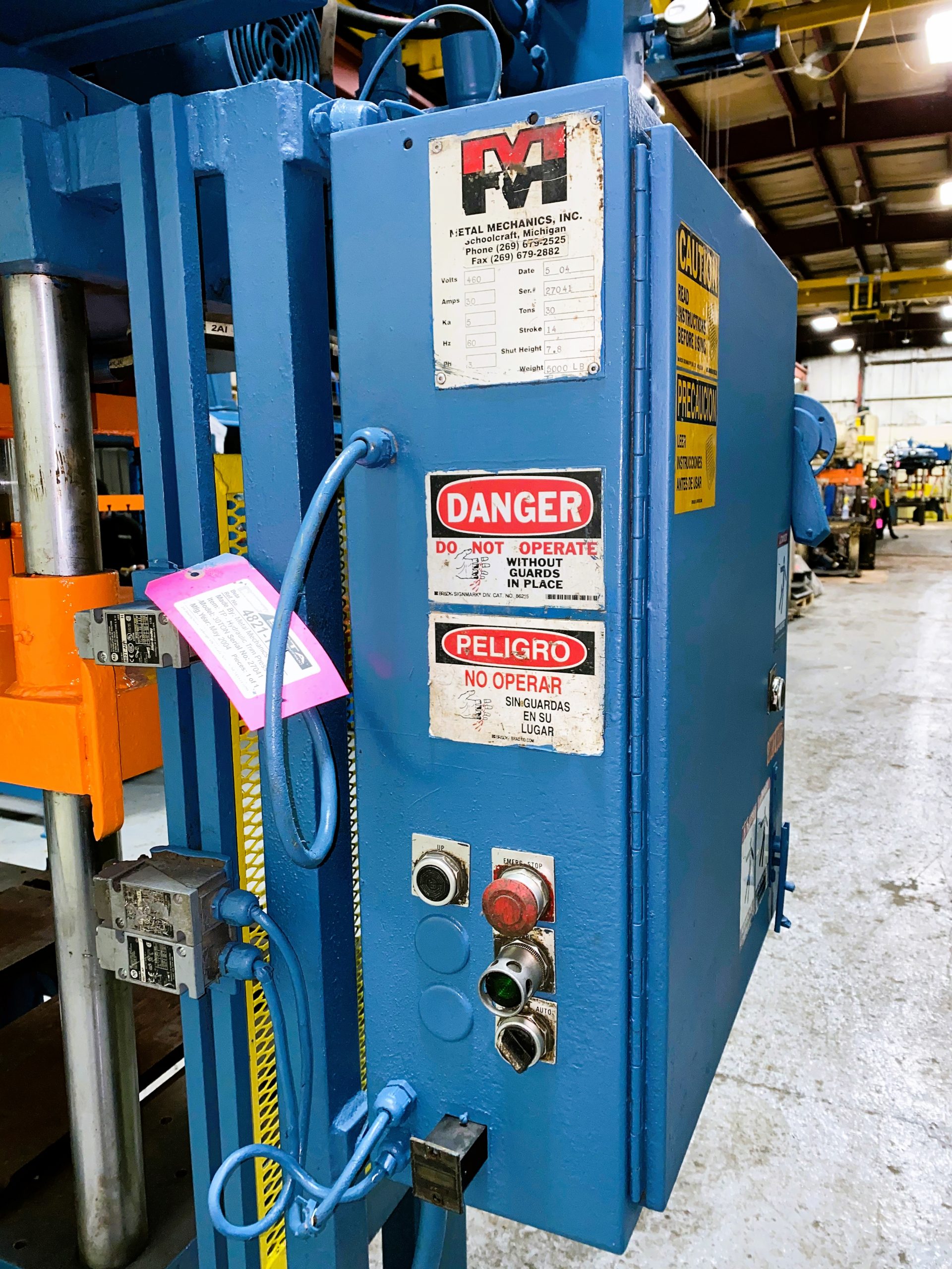 Detailed Picture of Used Trim Press for Die Casting