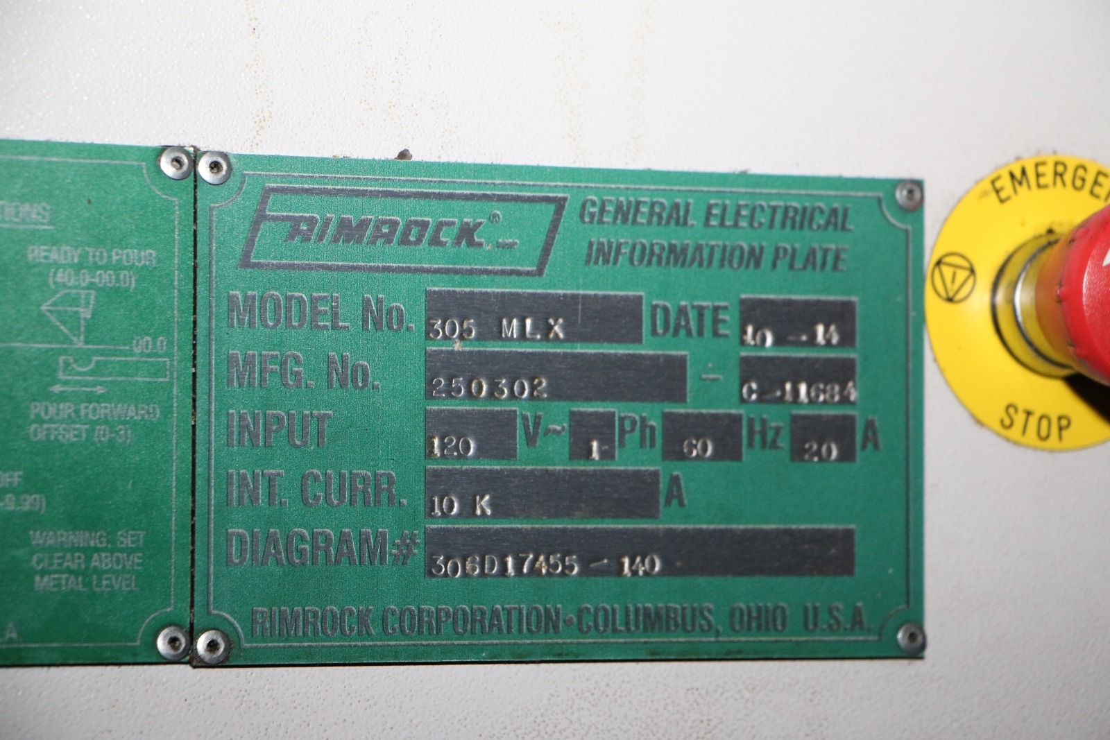Detailed Picture of Used Rimrock Ladle Die Casting