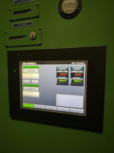 Imagen detallada de la máquina de fundición a presión de cámara caliente usada