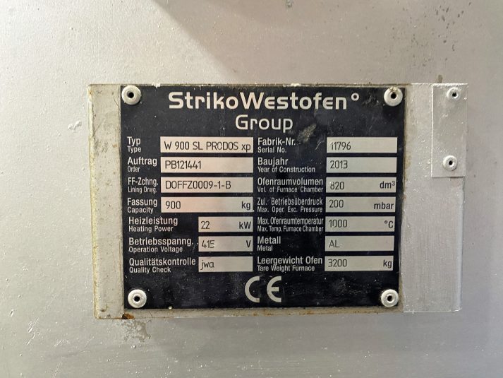 Used Striko Westofen 900 SL ProDos Dosing Furnace #4924
