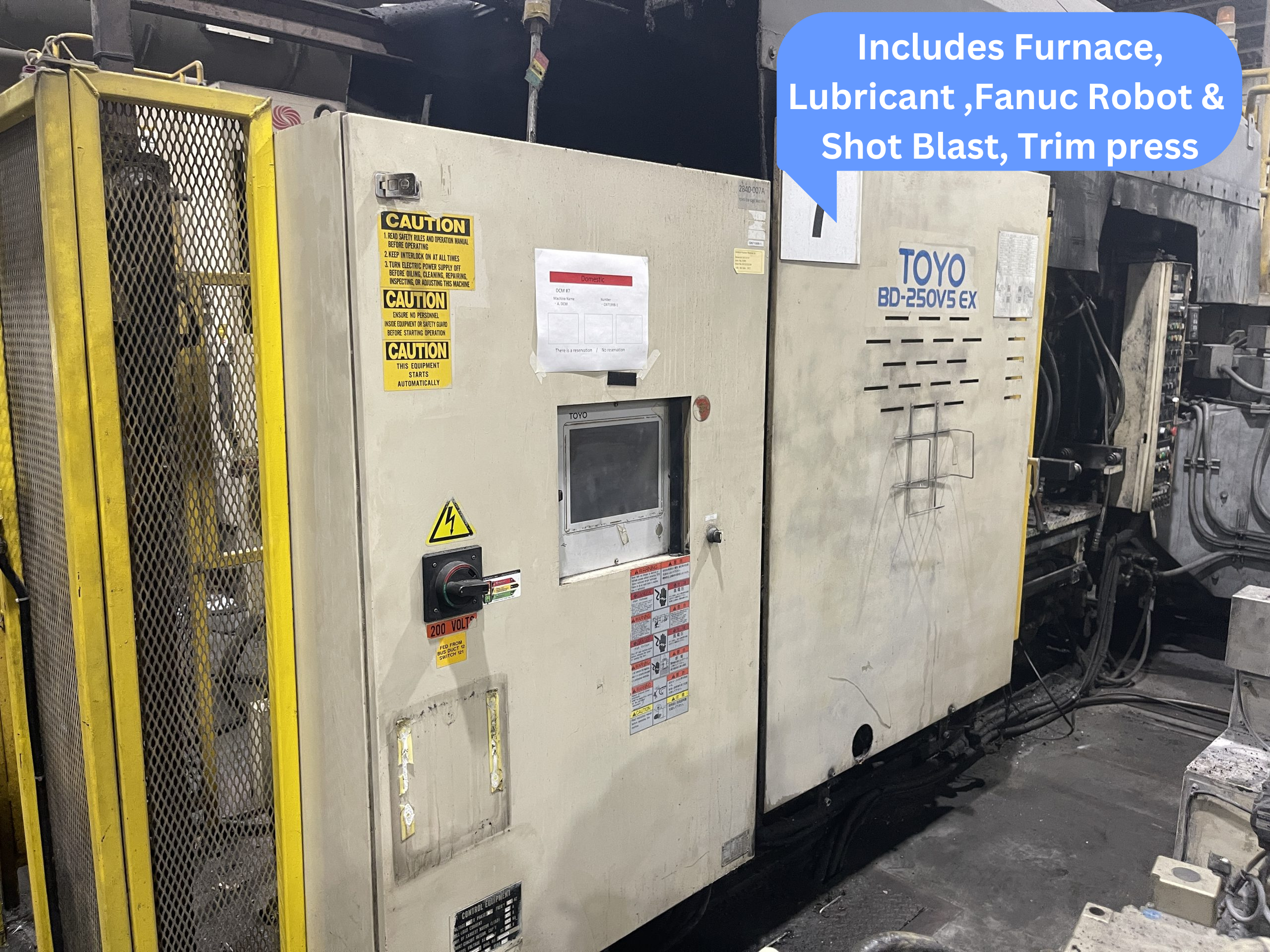 Used Toyo 250 Ton Cold Chamber Die Casting Machine #4983