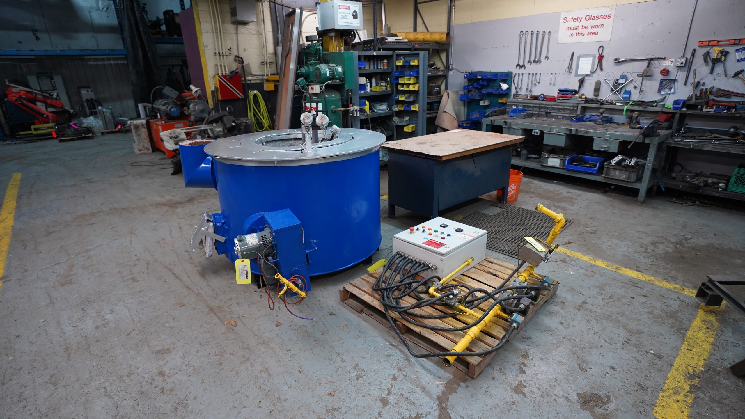 Used Aluminum Crucible Melting & Holding Gas Furnace