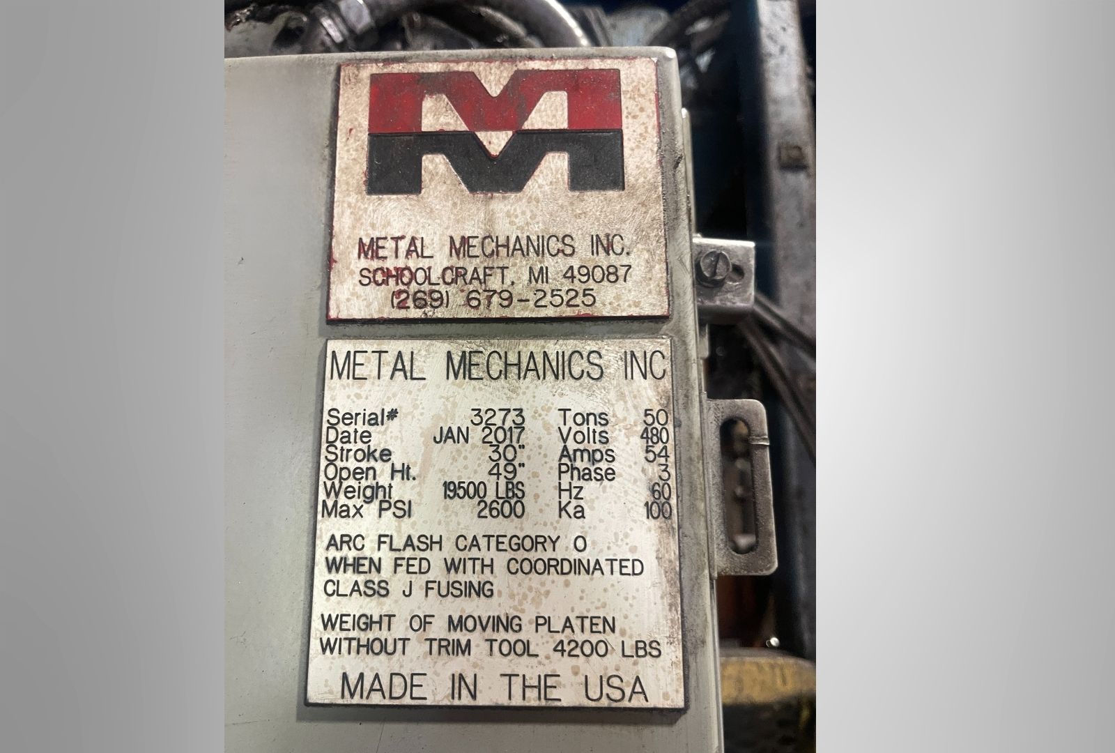 Used Metal Mechanics – 50 Ton Hydraulic Trim Press #5042