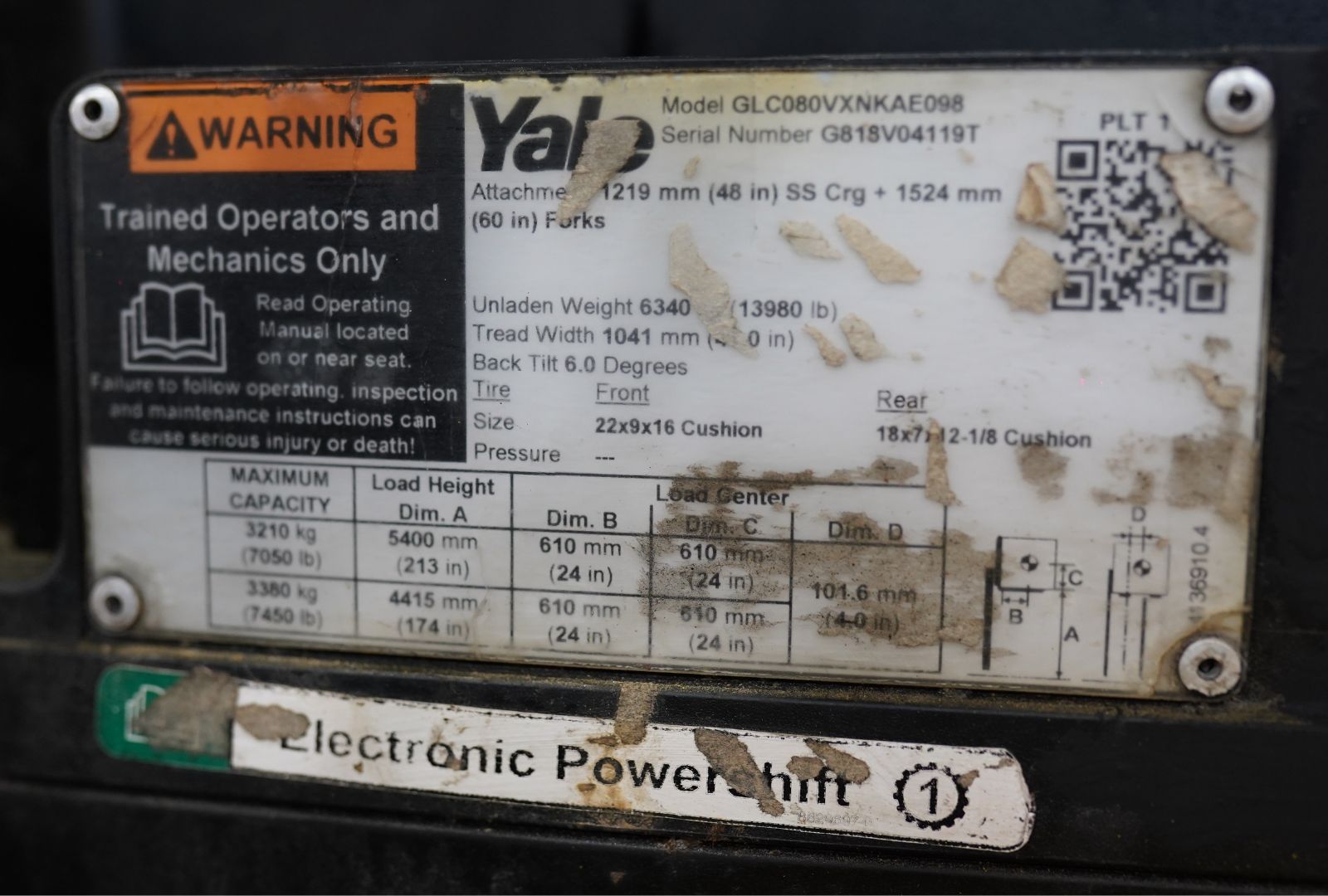 Used Yale Forklift – 8,000lbs (GLC080VX) – #5057