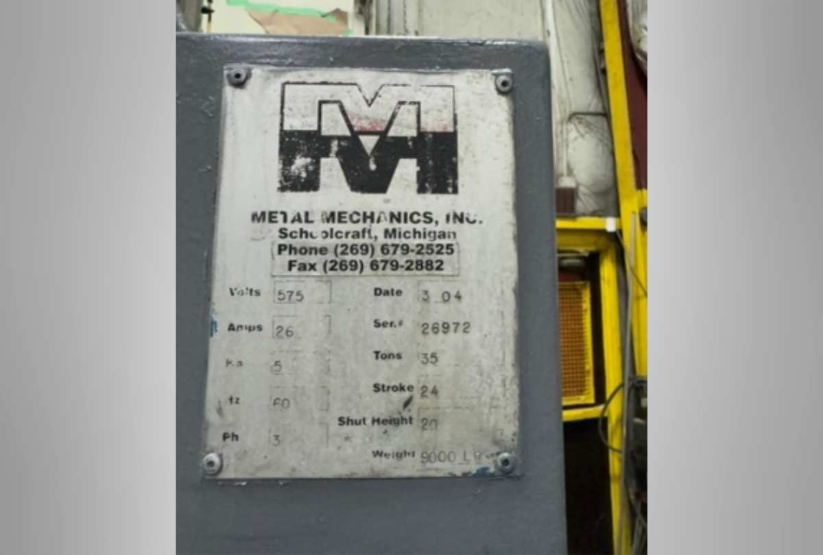 Used Metal Mechanics – 35 Ton Hydraulic Trim Press #5036