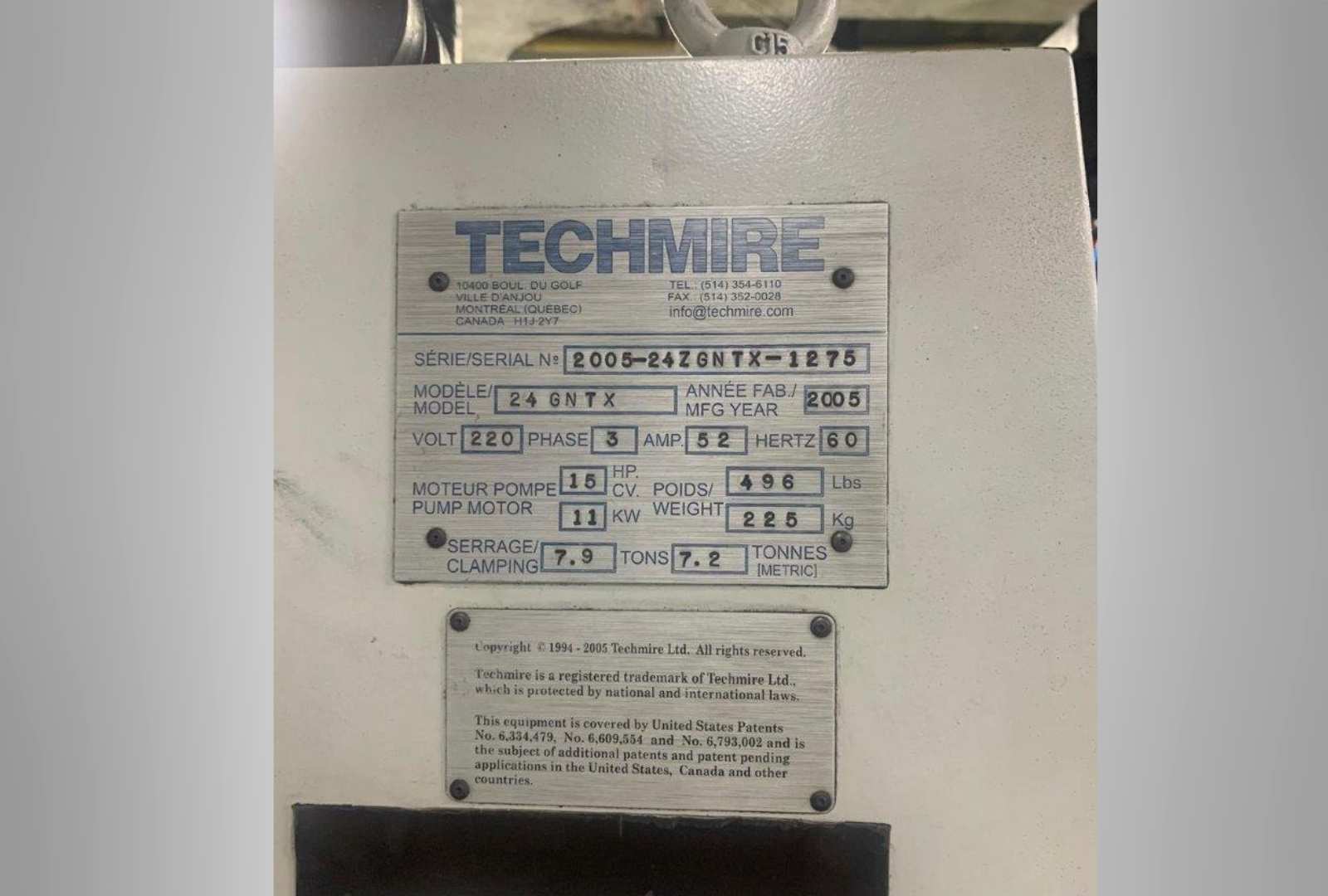Used Techmire Multi-Slide – Zinc Die Casting Machine #5073